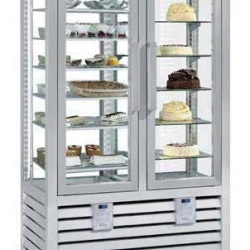 Vitrina frigorifica verticala combinata de prezentare patiserie - gelaterie cu 2 usi, 848 L