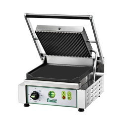 Contact grill 240×230 mm cu placa netada/striata