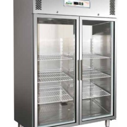 Dulap frigorific din inox cu usi din sticla, 1325 litri