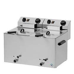 Friteuza electrica 2x8 litri cu supapa pentru scurgerea uleiului