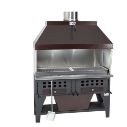 Gratar profesional pe carbuni cu 2 tavi reglable 450x420 mm