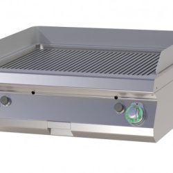 Gril dublu electric cu placa striata, de banc