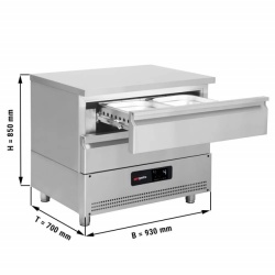 Masa congelare cu 2 sertare - 0,93 m - pentru GN 2/1