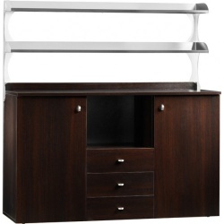 Mobilier de serviciu, wenge, 2 usi, 2 polite, 1360x480x1550 mm