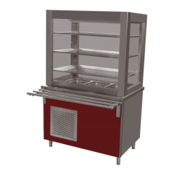 Saladeta cu suport deschis si vitrina, 4xGN1/1