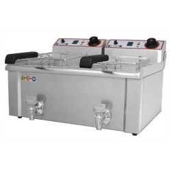 Friteuza electrica 9+9 litri cu supapa pentru scurgerea uleiului