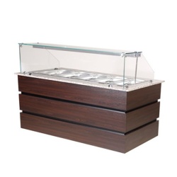 Bain Marie cu dulap deschis si vitrina 5 x GN 1/1