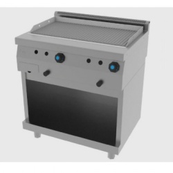 Fry top pe gaz , cu suport deschis si suprafata striata, 800x600 mm