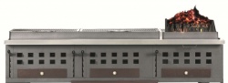 Gratar cu trei 3 tăvi de cărbune reglabile 510x420 mm