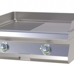 Gril dublu electric cu placa neteda/striata, de banc