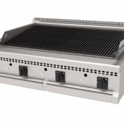 Grill triplu, pe gaz cu roca vulcanica de banc
