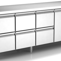 Masa frigorifica ventilata GN 1/1 cu 1 usa si 6 sertare