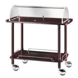 Carucior pentru servire cu 2 polite si cupola, 1100x550mm