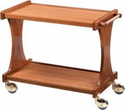 Carucior pentru servire cu structura din lemn masiv, 1060x550 mm