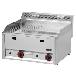 Gratar Fry-top gaz cromat neted-striat 480×650 mm