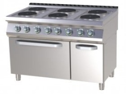 Masina de gatit electrica cu 6 focuri, cuptor electric si dulap neutru