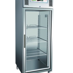 Dulap frigorific din inox cu usa din sticla, 650 litri
