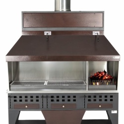 Gratar profesional pe carbuni cu 3 tavi reglable 630x420 mm