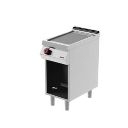 Gril simplu electric cu placa striata ,compartiment inferior neutru deschis