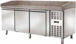 Masa frigorifica pentru pizza cu 3 usi si vitrina 10XGN1/4