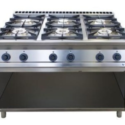 Masina de gatit pe gaz cu 6 arzatoare si suport deschis