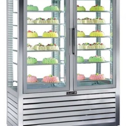 Vitrina frigorifica verticala ventilata de patiserie , 2 usi, 848 litri.