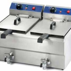 Friteuza electrica 9+9 litri cu supapa pentru scurgerea uleiului