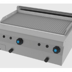 Fry top pe gaz de banc, cu suprafata striata, 800x600 mm