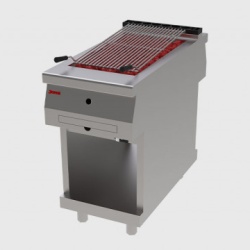 Grill cu roca vulcanica cu doua suprafete independente cu suport deschis