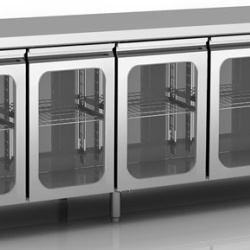 Masa frigorifica ventilata GN 1/1 cu 4 usi de sticla