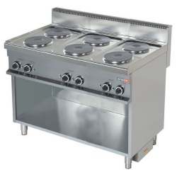 Masina de gatit electrica cu 6 plite rotunde si suport deschis