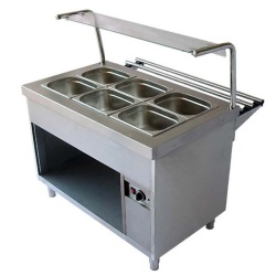 BAIN MARIE CU SPATIU DEPOZITARE, GEAM SI DRUM TAVI 3GN 1/1