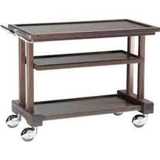 Carucior de servire din lemn masiv, 3 polite, 810x550 mm