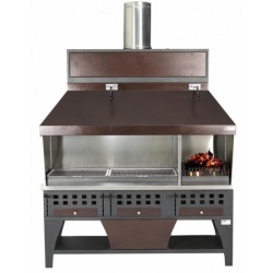 Gratar profesional pe carbuni cu 4 tavi reglable 600x420 mm