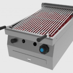 Grill cu roca vulcanica pe gaz de banc
