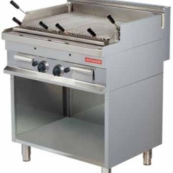 Grill cu roca vulcanica pe gaz