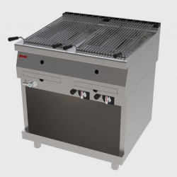 Grill pe gaz,dublu, cu apa si suport deschis