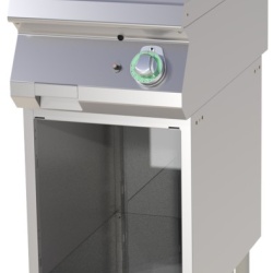 Grill simplu electric CROMAT cu placa neteda, pe suport deschis