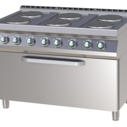 Masina de gatit elctrica cu 6 plite rotunde si cuptor electric GN 3/1
