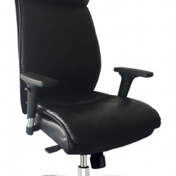 Scaun directorial, piele naturala, negru