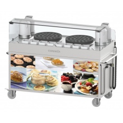Statie dubla pentru preparare mini clatite olandeze ,Proffertjes, cu dulap cald