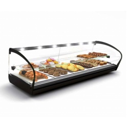Vitrina calda SHARK cu polita, 1190x395x340mm