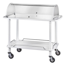 Carucior pentru servire cu 2 polite si cupola, 1100x550mm