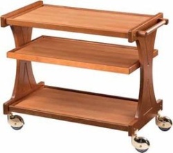 Carucior pentru servire, lemn masiv, 3 polite, 860x550 mm