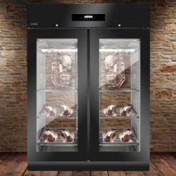 Dulap frigorific cu 2 usi din sticla pentru maturare carne, 300kg, BLACK PANORAMA
