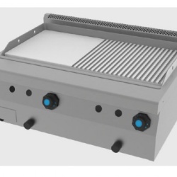 Fry top pe gaz de banc,cu suprafata neteda/striata, 800x600 mm