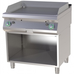 Grill dublu electric CROMAT cu placa striata, pe suport deschis