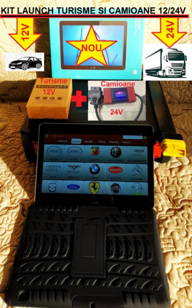 Interfata auto Launch X431 EasyDiag 3.0 Turisme + HD Camioane tableta Huawei 10 Inch, Husa Thoughbook