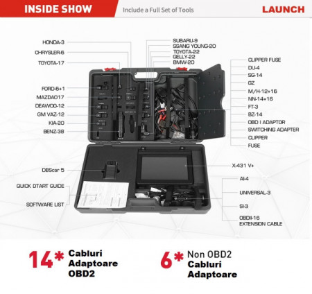 Noul Launch X431 V+ PRO4 PLUS V.2020 Wifi/Bluetooth Tableta Toughbook 10.1'' Tester Auto Profesional Service