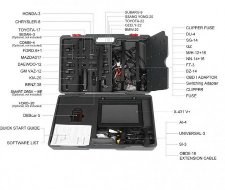 Tester auto multimarca Launch HD3.0 X431 V+ PRO4 Kit Complet Turisme, Autoutilitare 12V si Camioane 24V